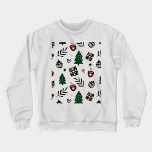 Christmas hand drawn pattern, seasonal holiday background Crewneck Sweatshirt